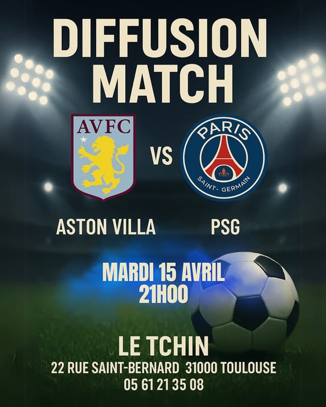 Diffusion du match Aston Villa vs PSG