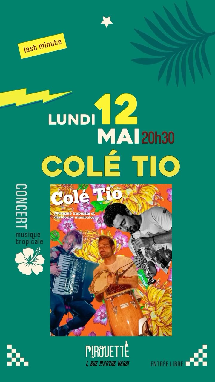 Concert de musique tropicale et diableries musicales avec COLÉ TIO