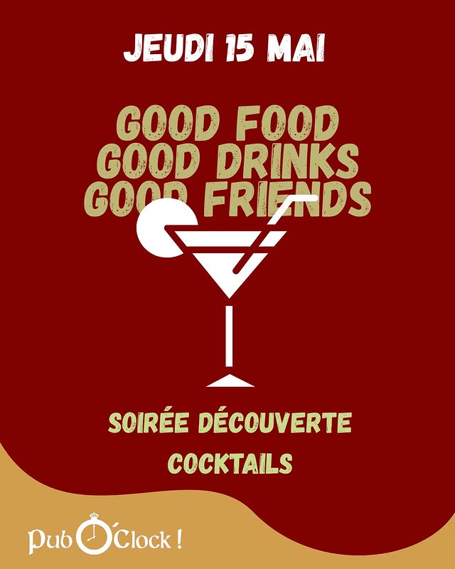 Soirée Cocktails au Pub O’Clock