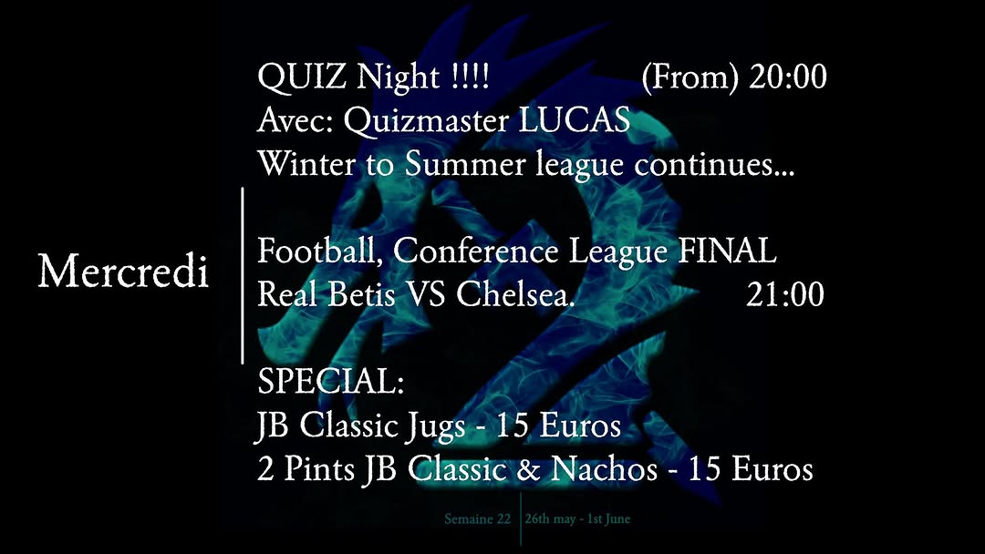 Quiz Night + Football Conference League Final