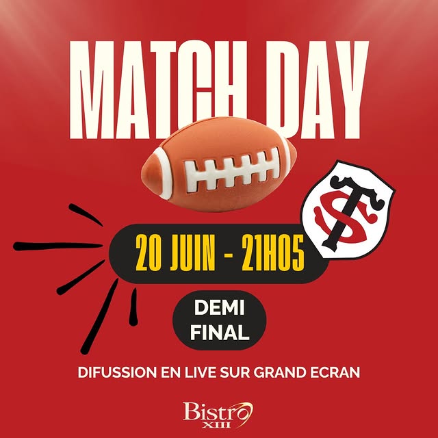 Demi-finale Top 14 – Diffusion au Bistro XIII