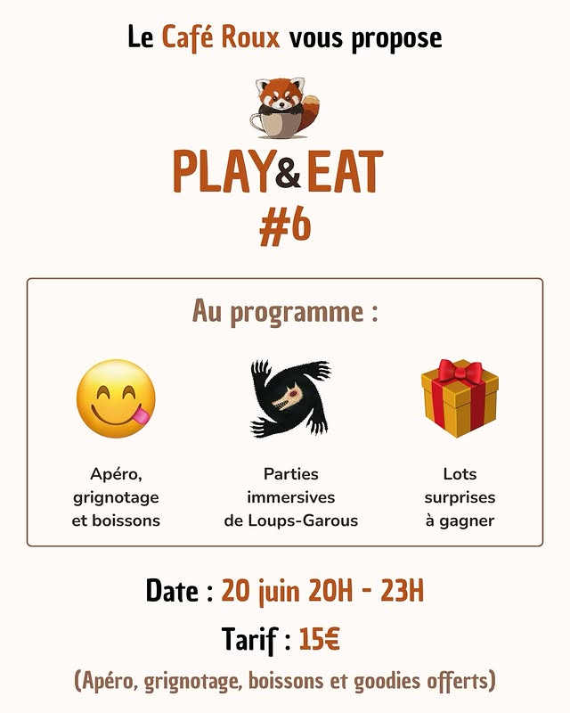 Play & Eat #6 - Soirée Loups-garous