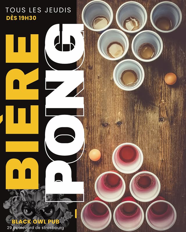 Tournoi de Bière Pong – Black Owl Pub