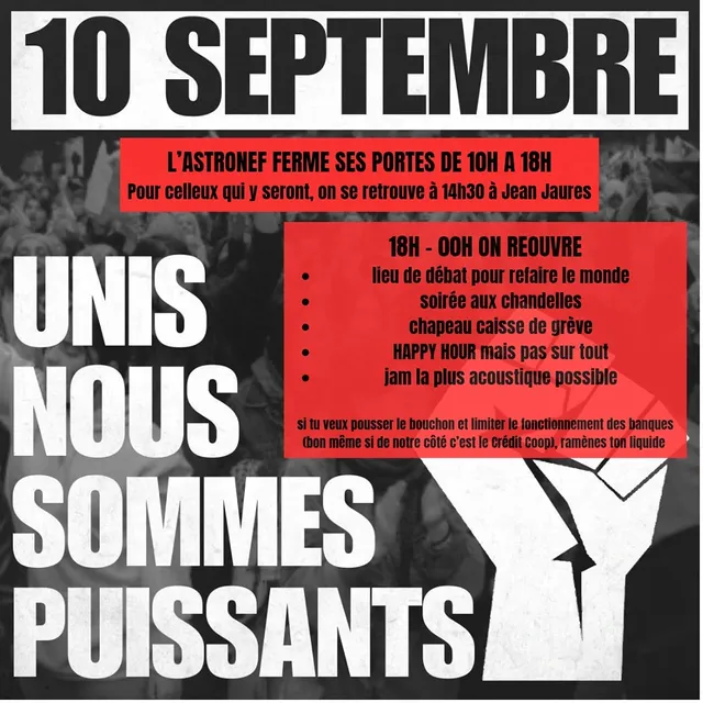 Réouverture spéciale grève: débat, chandelles, happy hour