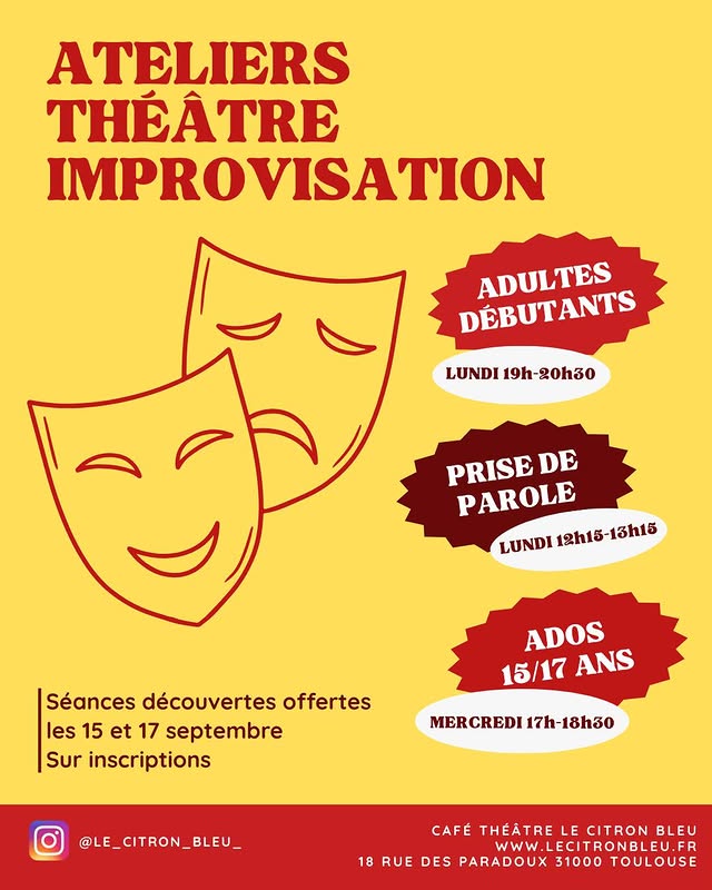 Séance découverte – Atelier Théâtre & Impro (Ados 15/17 ans)