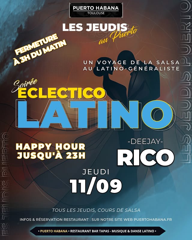 Jeudi 11/09 - Soirée Éclectico Latino - DJ Rico