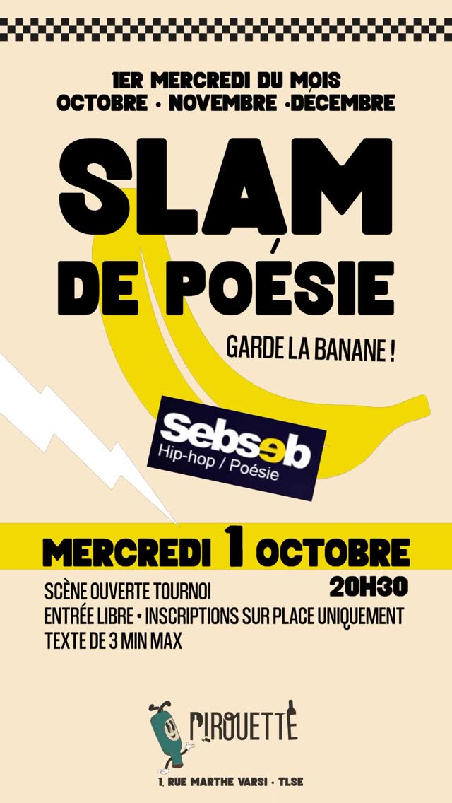 Soirée Slam de Poésie — Garde la Banane (mercredi 5 novembre 2025)