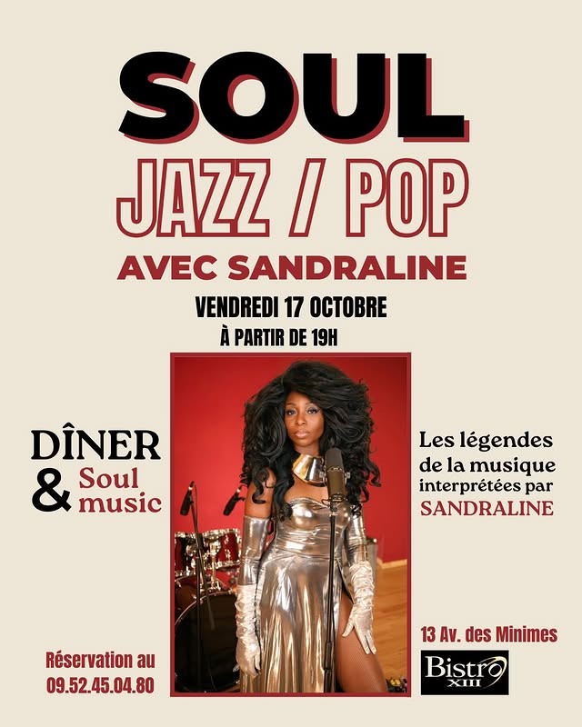Soirée Soul Jazz / Pop avec Sandraline