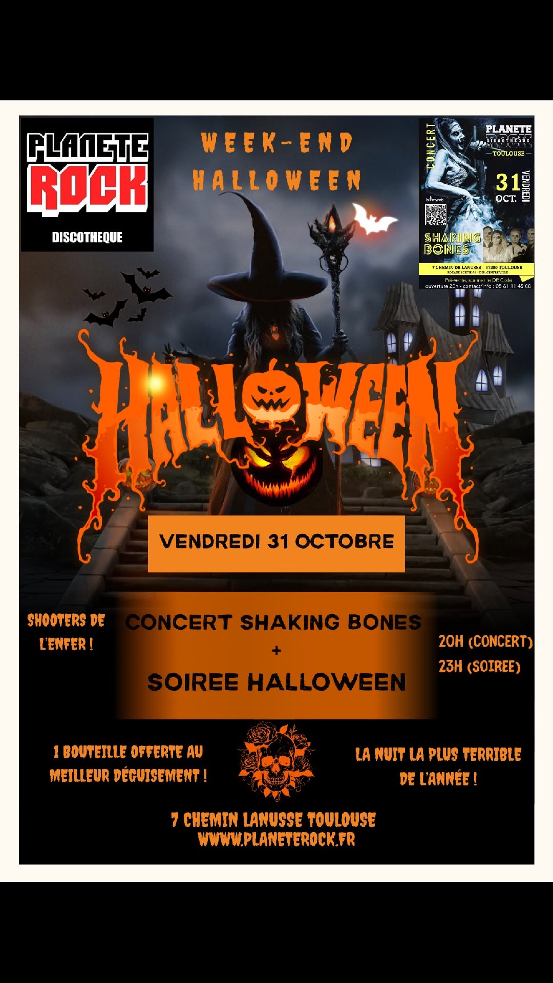 Concert Shaking Bones + Soirée Halloween — Planète Rock Toulouse