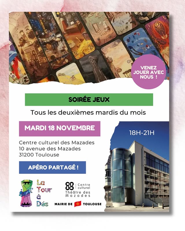 Soirée jeux - Centre culturel des Mazades