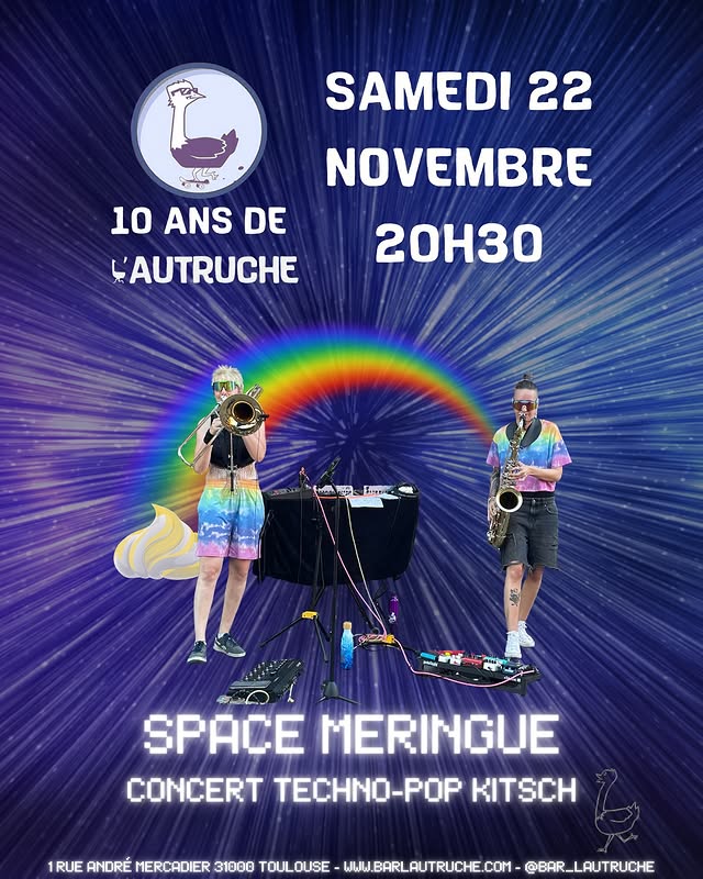 Space Meringue — Concert techno-pop kitsch (10 ans du bar L'Autruche)
