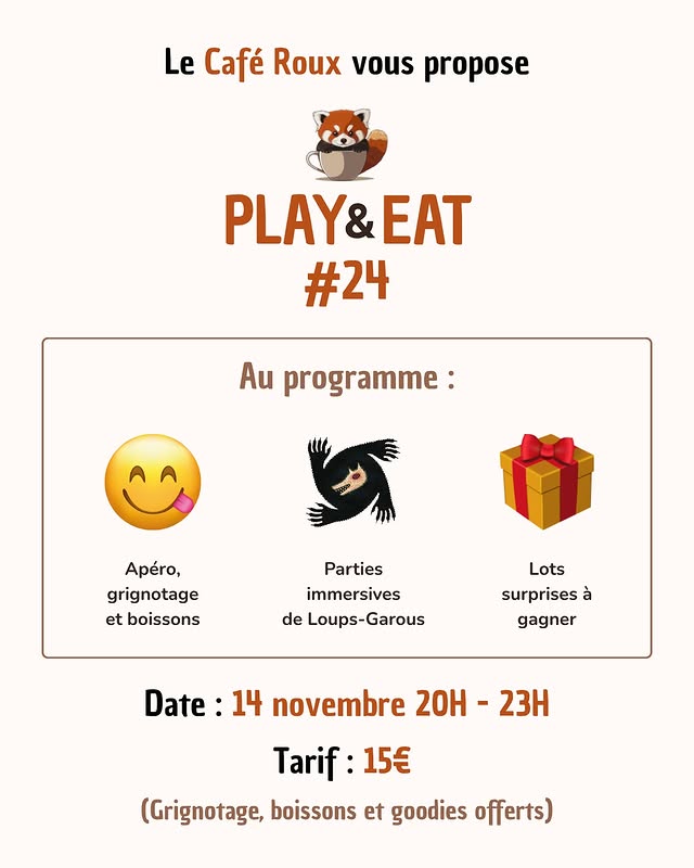 Play & Eat #24 - Soirée jeux
