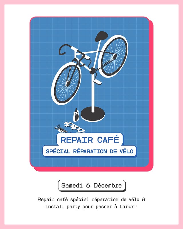 Repair Café — spécial réparation de vélo & Install Party (Linux)