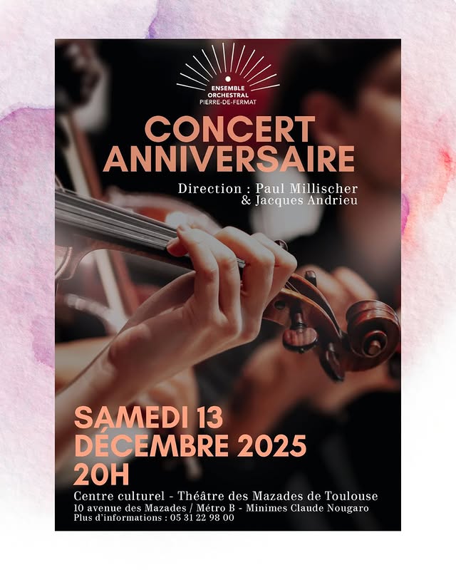 Concert anniversaire de l’Ensemble orchestral Pierre de Fermat