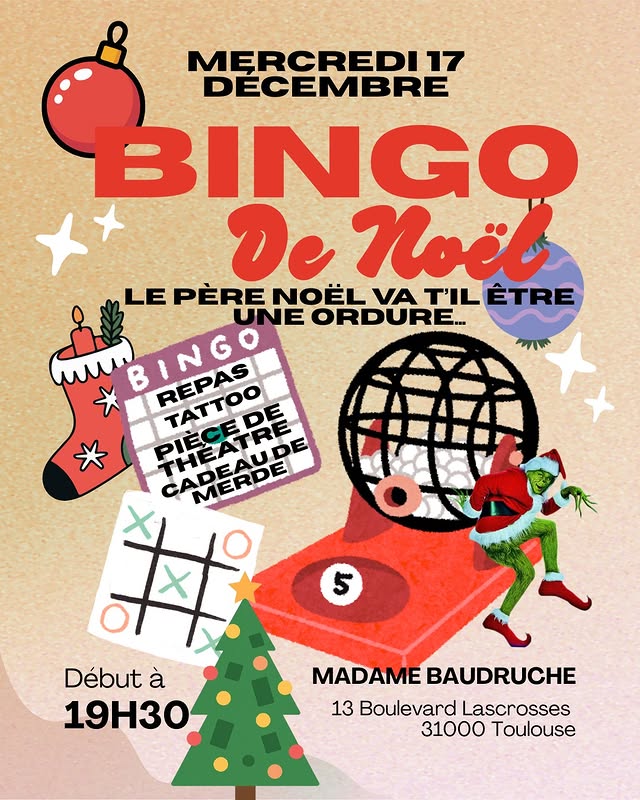 BINGO DE NOËL – Madame Baudruche