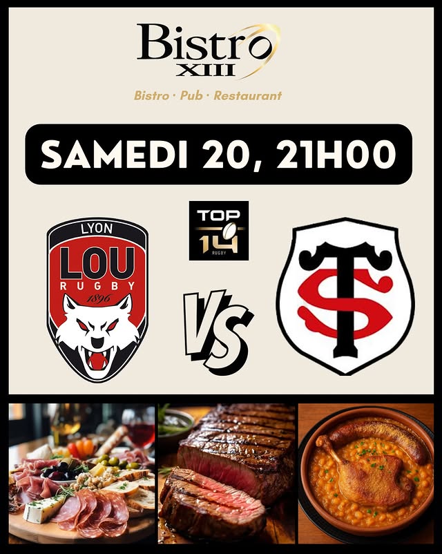 Soirée Rugby au Bistro XIII — Lyon vs Stade Toulousain (diffusion)