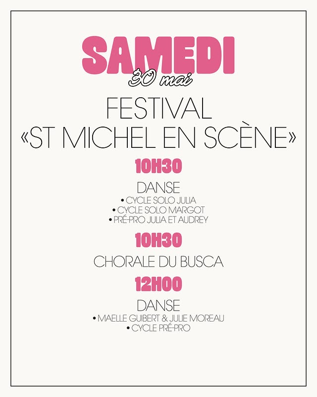 Festival « St Michel en scène » — Danse (cycle solo Julia / cycle solo Margot / pré-pro Julia et Audrey)