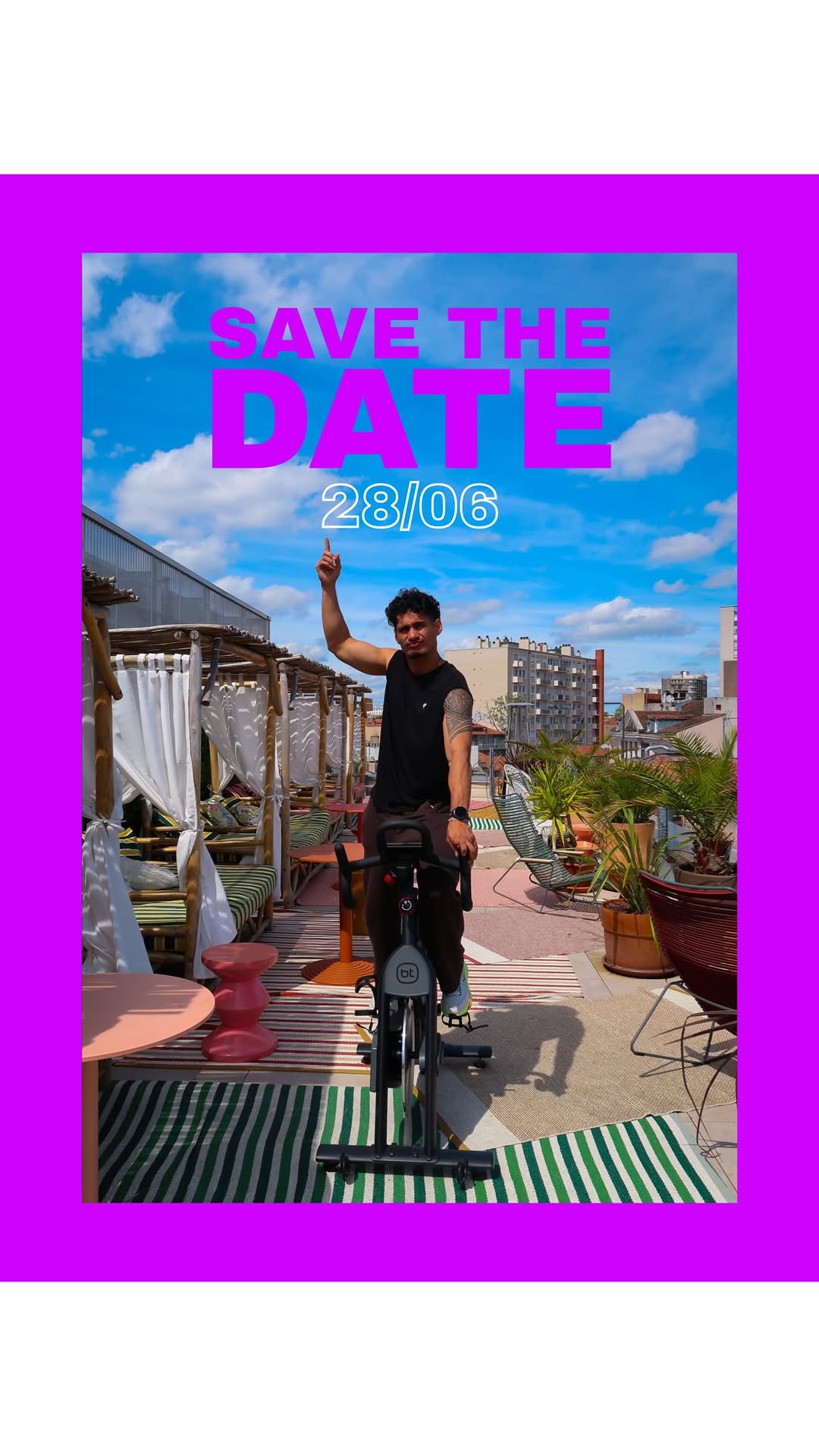 Cours de spinning sur le rooftop + brunch
