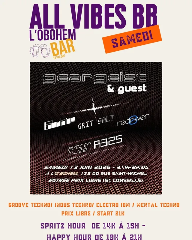 Soirée Techno — Geargeist & guest (Samedi 13/06/2026)
