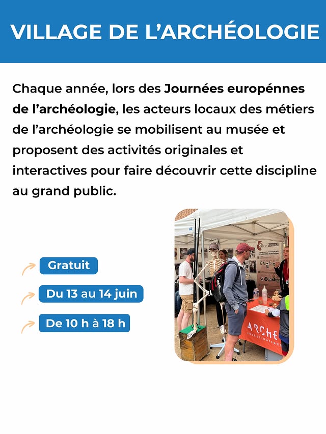 Village de l'archéologie (stands, animations et ateliers)